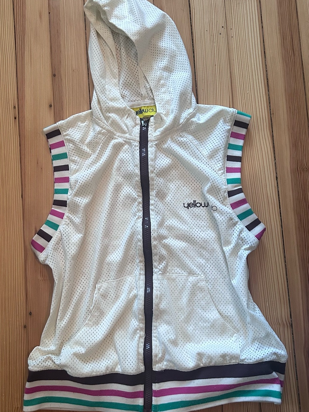 White vintage county club athletic zip up.